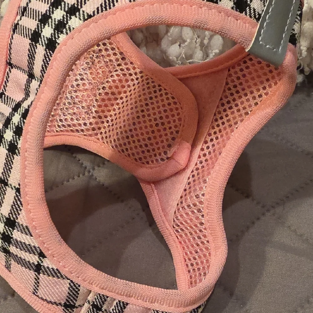 Matilor Step-In Pink Plaid Pet Harness and Leash Set